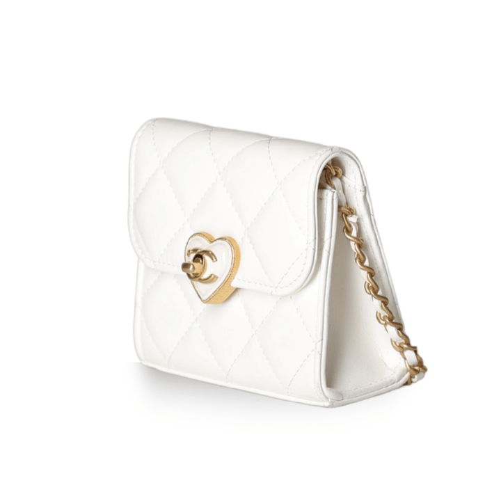 Chanel - Lambskin Mini Flap Bag with Heart Turn Lock (Pre - Owned) - Especially Yours