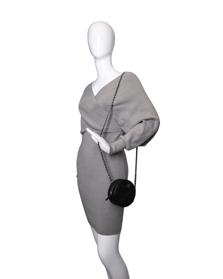 Chanel - Camellia Embossed Coin Purse Black Lambskin Silver Hardware (Pre - Owned) - Especially Yours