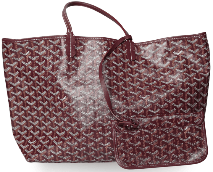 Goyard - Saint Louis GM Tote in Burgundy Chevron Canvas (Pre - Owned) - Especially Yours