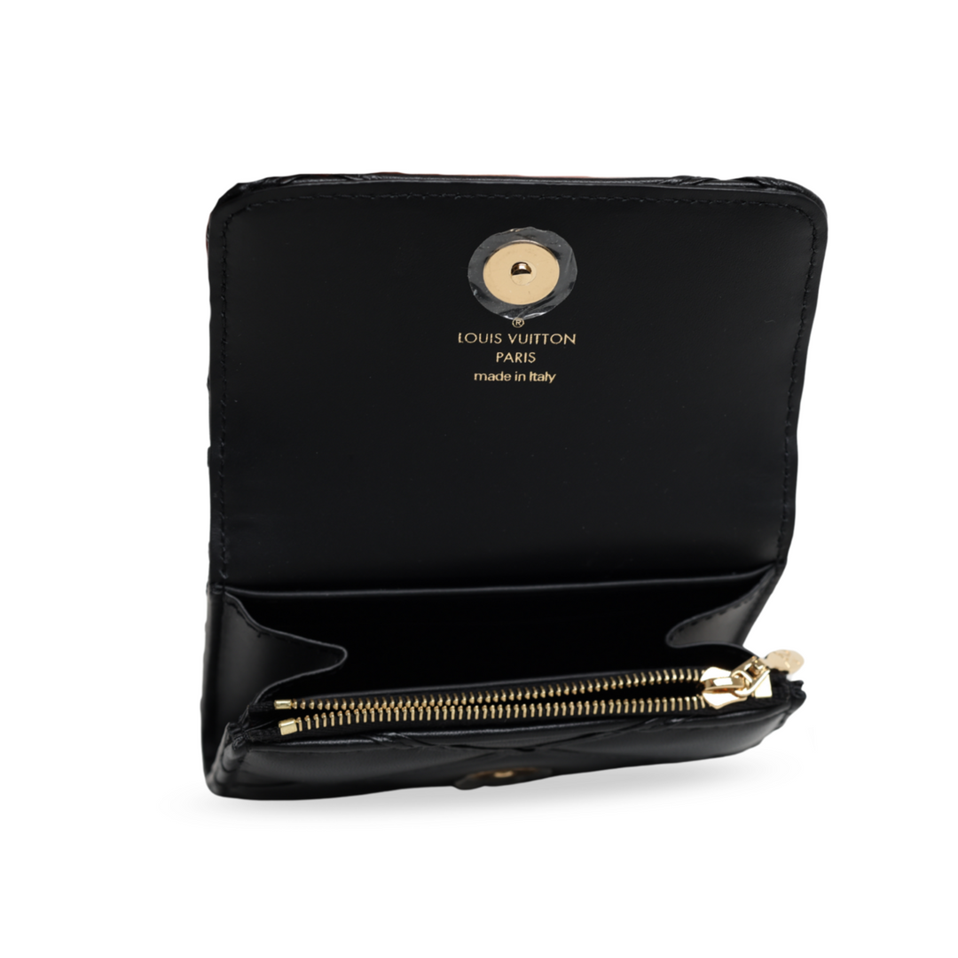 Louis Vuitton Go-14 Malletage Black Quilted Lambskin Leather Compact Wallet