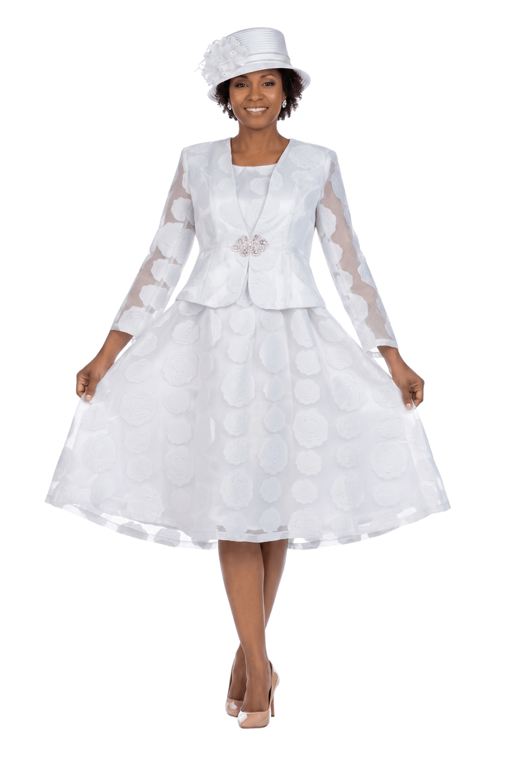 2pc Rose Organza A - line Bolero Jkt Dress - Especially Yours