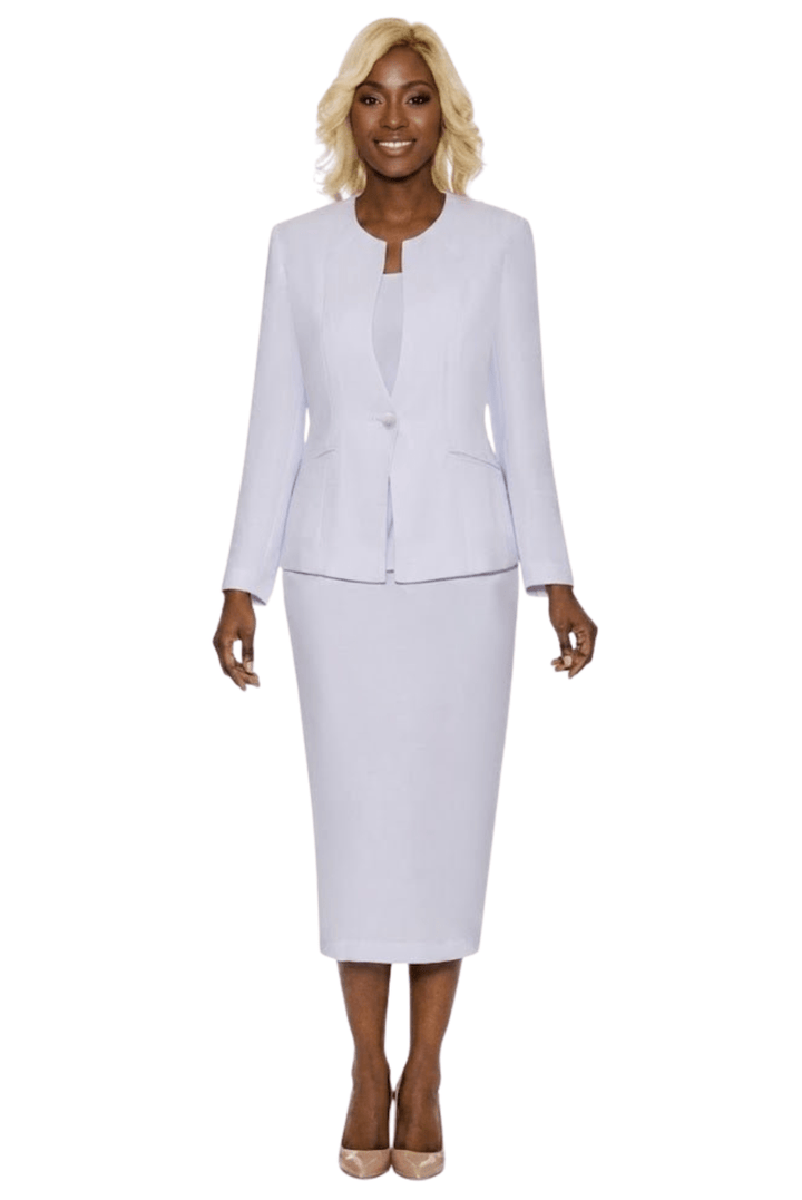 3pc Collarless 1 - button Basic Suit - Plus - Especially Yours