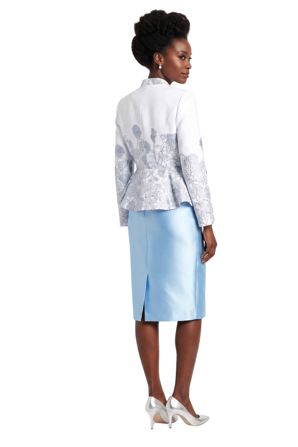 3pc Floral Brocade&Silky Twill Skirt Suit - Especially Yours