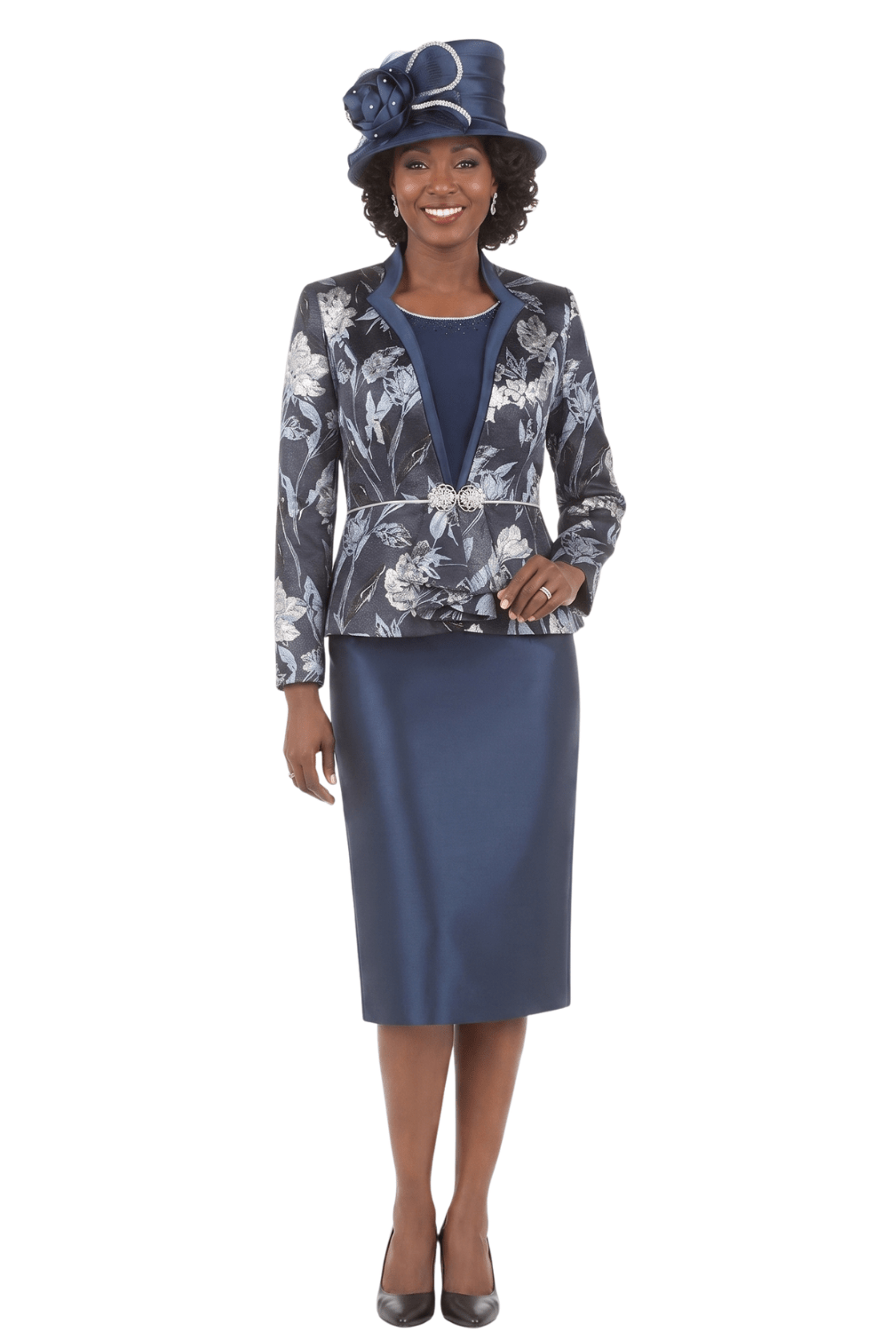 3pc Embellished Brcd+Silky Twl Skt Suit - Plus - Especially Yours