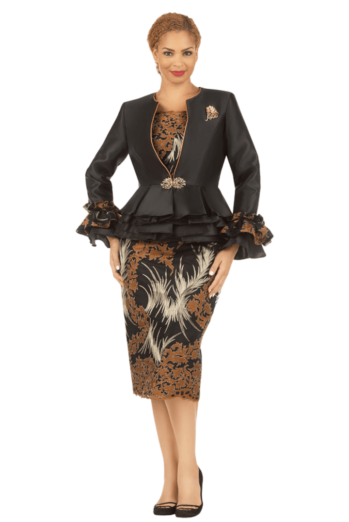 3pc Silky Twl+Lace Skt Suit w/ Cuff Dtl - Especially Yours