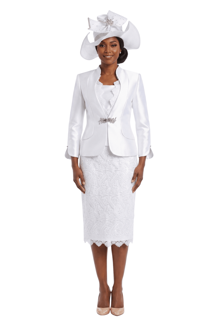3pc Silky Twill&Lux Lace Combo Skt Suit - Especially Yours