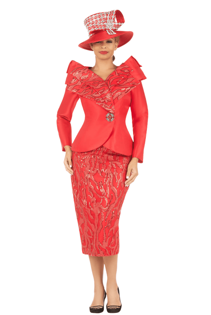 2pc Silky Twl+Seq Lace Skt Suit w/ Shoulder Dtl - Especially Yours