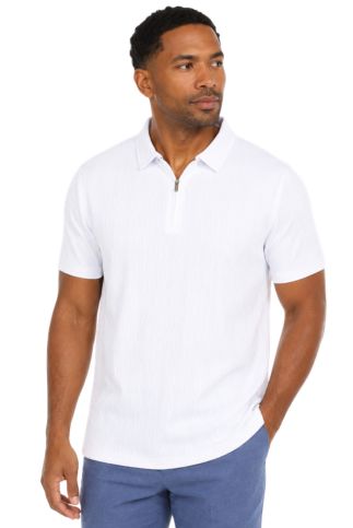 Men's Premium Stylish Polo Shirt with Modern Textured Pattern and Zipper Neckline - Especially Yours