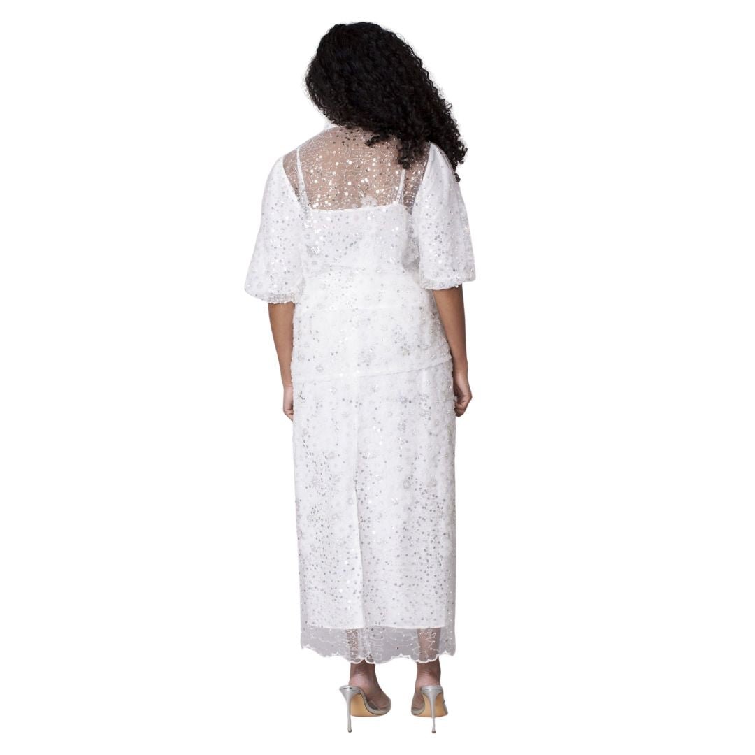 Embroidered Sequin Organza Skirt Set - 82904 - Especially Yours
