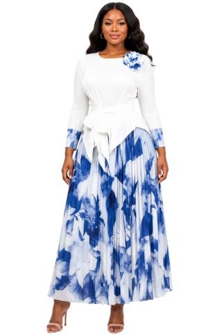 Elegant Floral Pleated Skirt Set - 83013 - Especially Yours