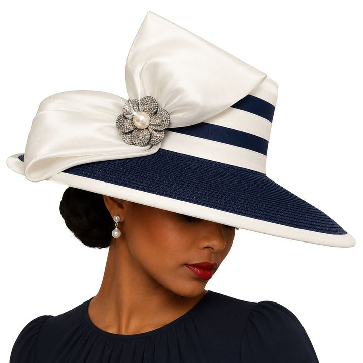 Eisenhower Navy Wide Brim Church Hat - Whittall & Shon - Especially Yours