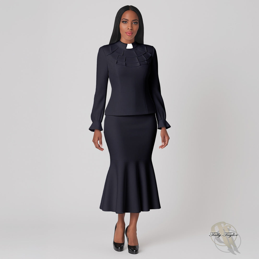 Plus Size Two - Piece Ruffle Church Set - 4601W - Especially Yours