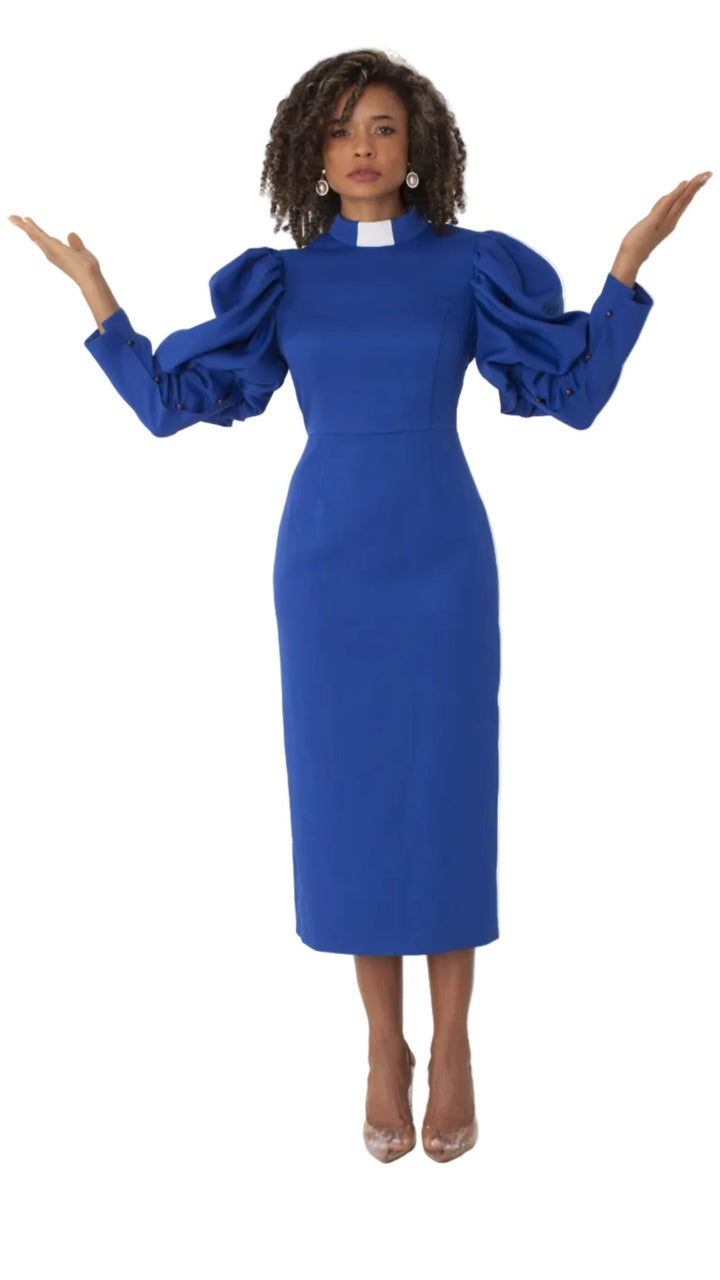 Clergy Dress with Puff Sleeves and Classic Collar- 4813 - Especially Yours