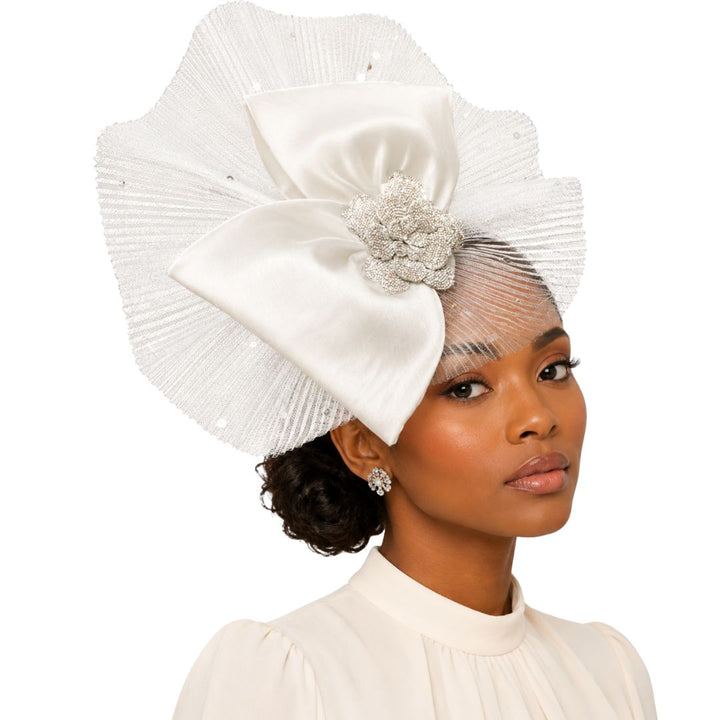Midnight Rose Pleated Disc Fascinator - Whittall & Shon