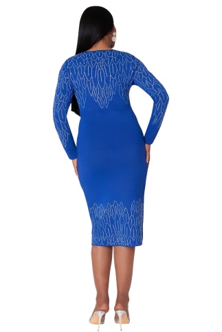 Radiant Rhinestone Knit Skirt Suit - 5382