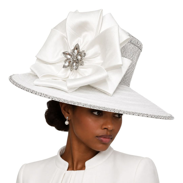 Maggie Slanted Brim Crystal Church Hat - Whittall & Shon - Especially Yours