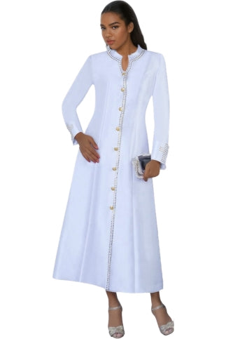 Satin Cassock Robe with Rhinestone Button Front - 4445