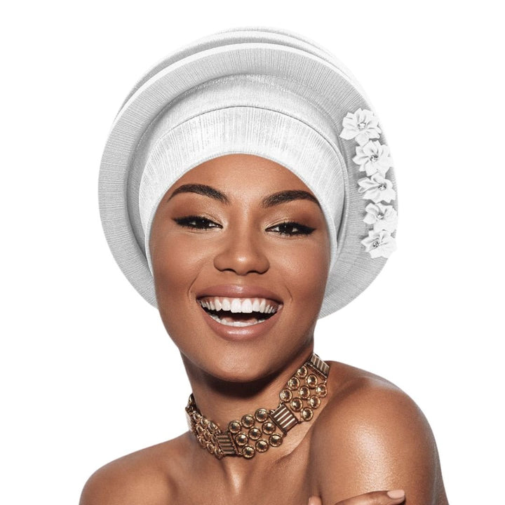 Floral Accent Structured Turban Hair Wrap - Especially Yours