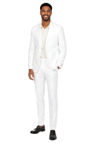 Men's Textured Linen Blend Suit