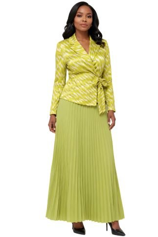 Zaria Pleated Skirt & Wrap Jacket Set - 83009 - Especially Yours