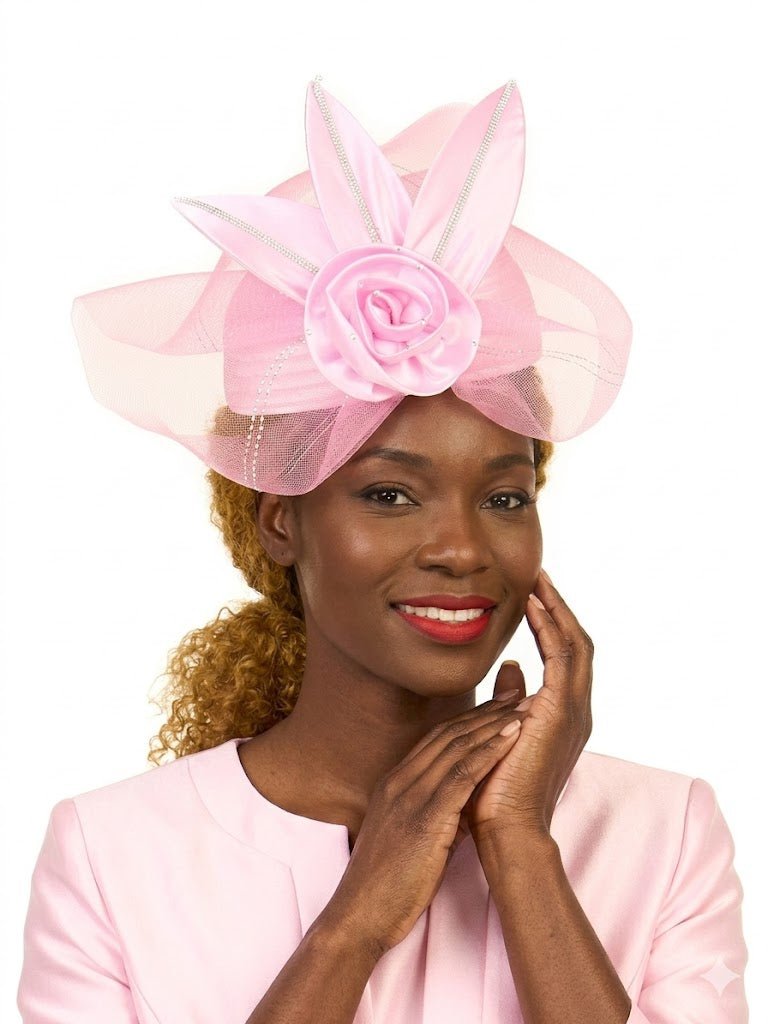 Pillbox Hat with Veil & Petal Rosette - Especially Yours