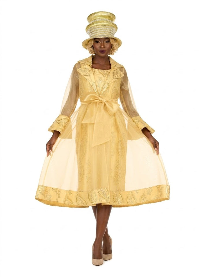 Embroidered Mesh 2pc A-Line Jkt Drs w/ Belt-Plus