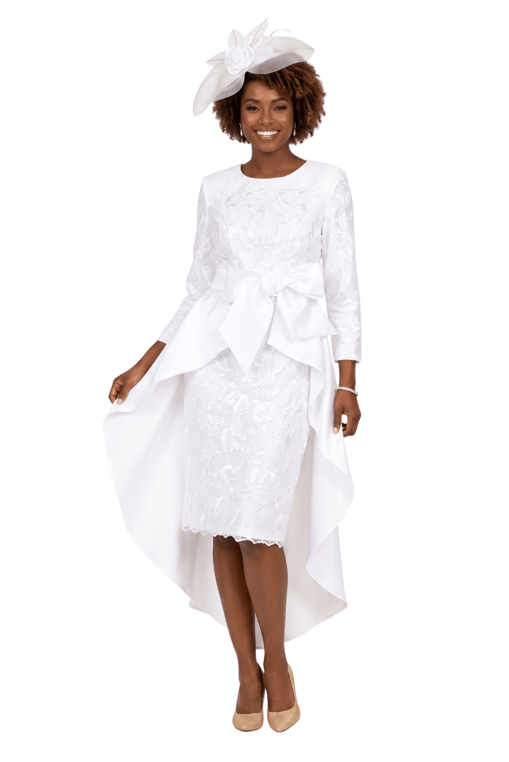 Lace Hi - Lo 2pc Jkt Dress w/ Flounce Sleeves - Especially Yours