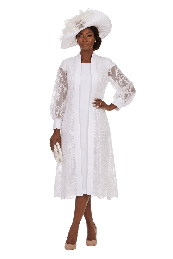2pc Midi Dress w/ Sheer Lace Overlay Jacket - Plus - Especially Yours