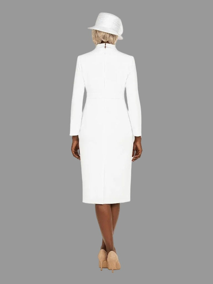 Notch Collar Long Sleeve Waisted Sheath Dress - Plus - Especially Yours