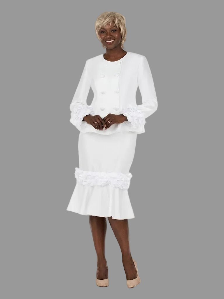 2pc Dbl Brstd Suit w/ Flower Petals - Plus - Especially Yours