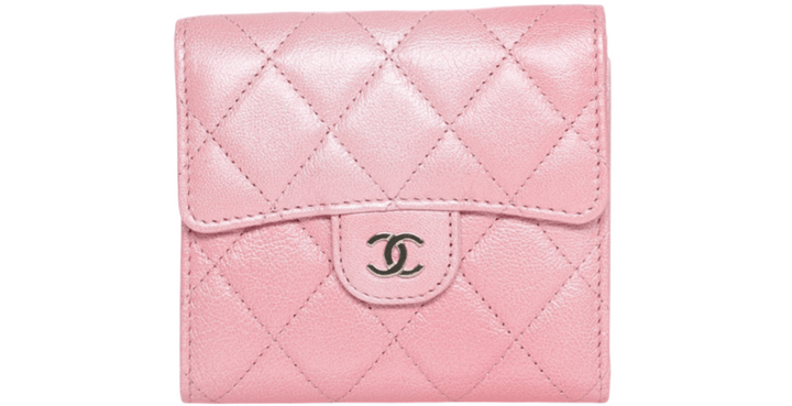 Chanel - Iridescent Caviar Flap Quilted Card Holder Wallet Pink (Pre - Owned) - Especially Yours