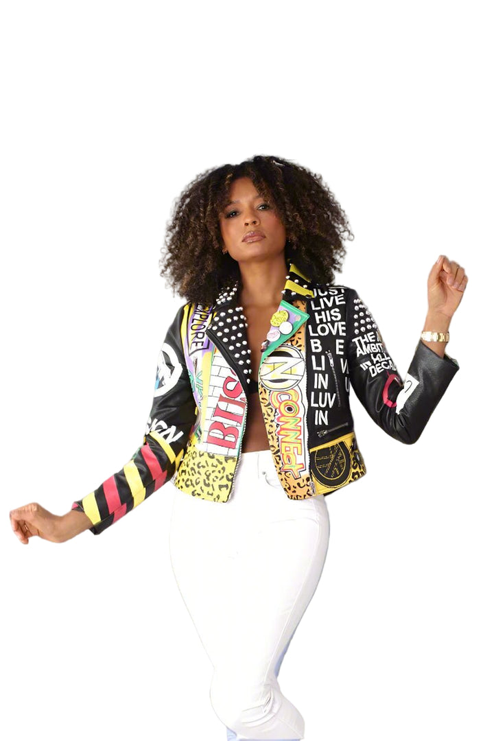 Bold Graphic Leather Jacket - 81760 - Especially Yours