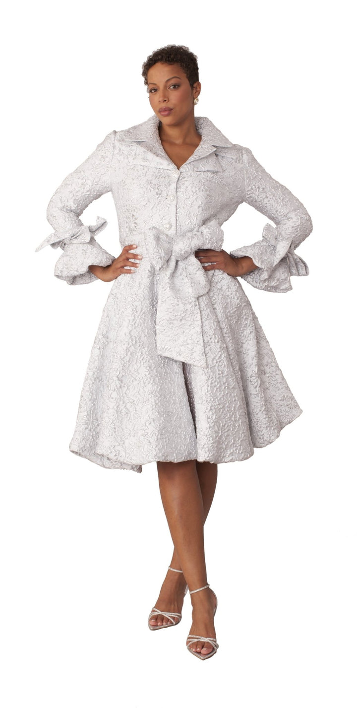 Brocade Bell Sleeve Coat Dress - 9756 - Especially Yours