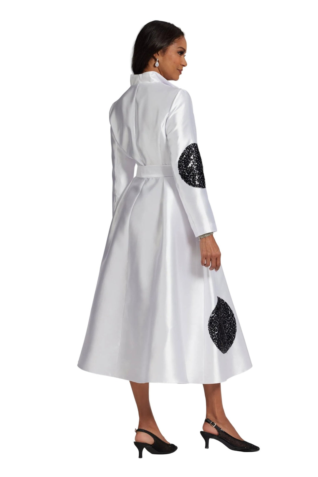 button front church dress women side view