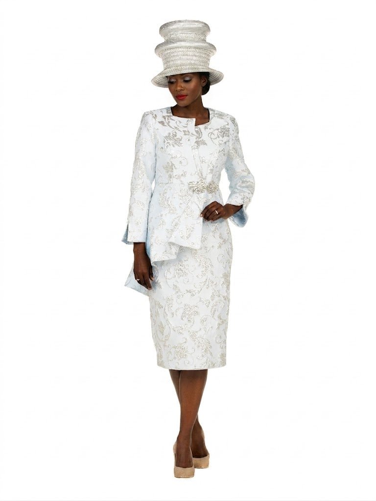 Metallic Brocade 2pc Skt Suit w/ Asymmetrical Jkt - Especially Yours