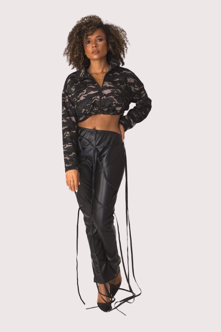 Camo Mesh Cropped Jacket - 81929 - Especially Yours