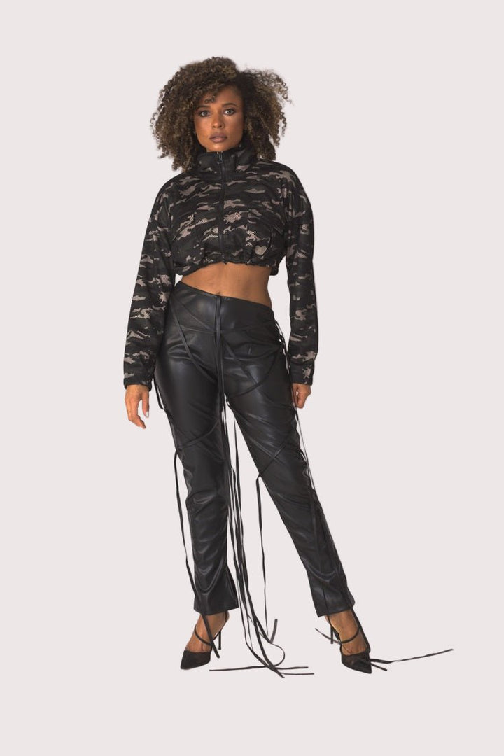 Camo Mesh Cropped Jacket - 81929 - Especially Yours