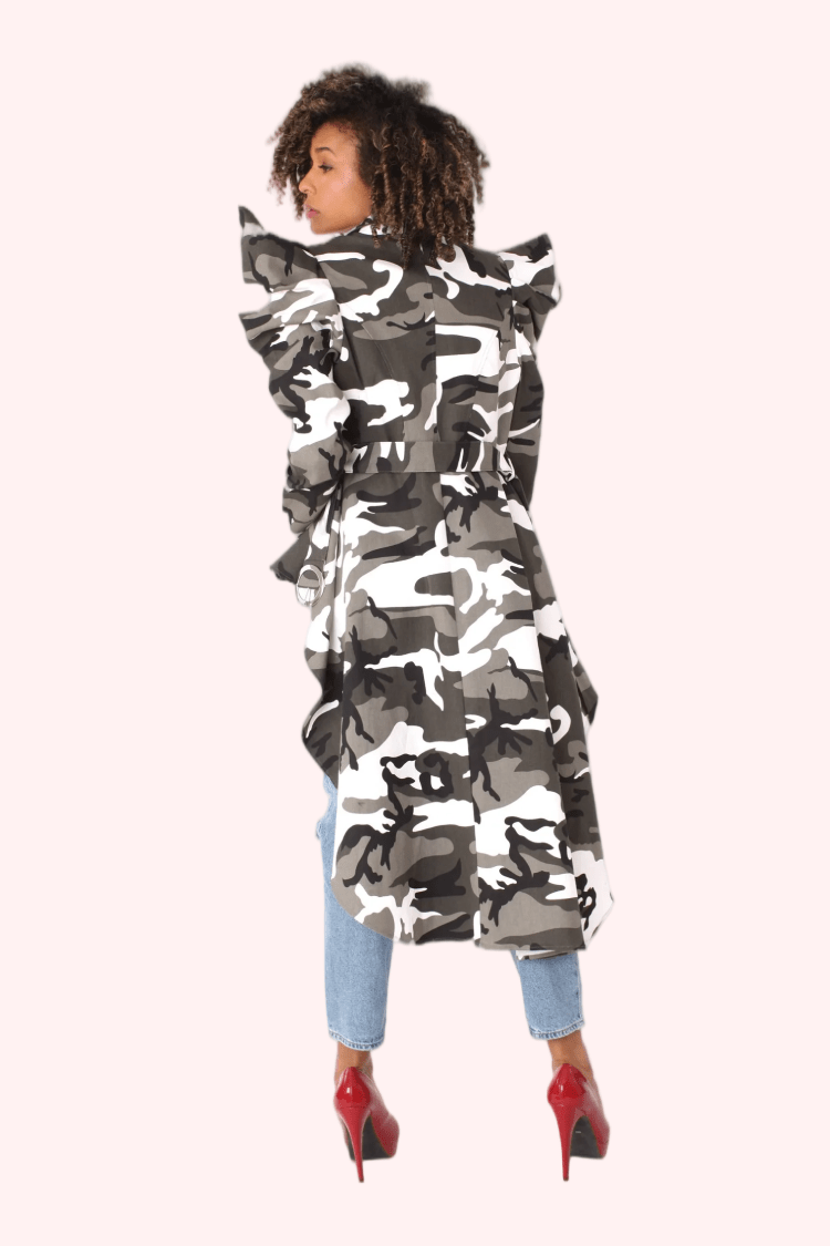 Camo Print Longline Jacket - 81896 - Especially Yours