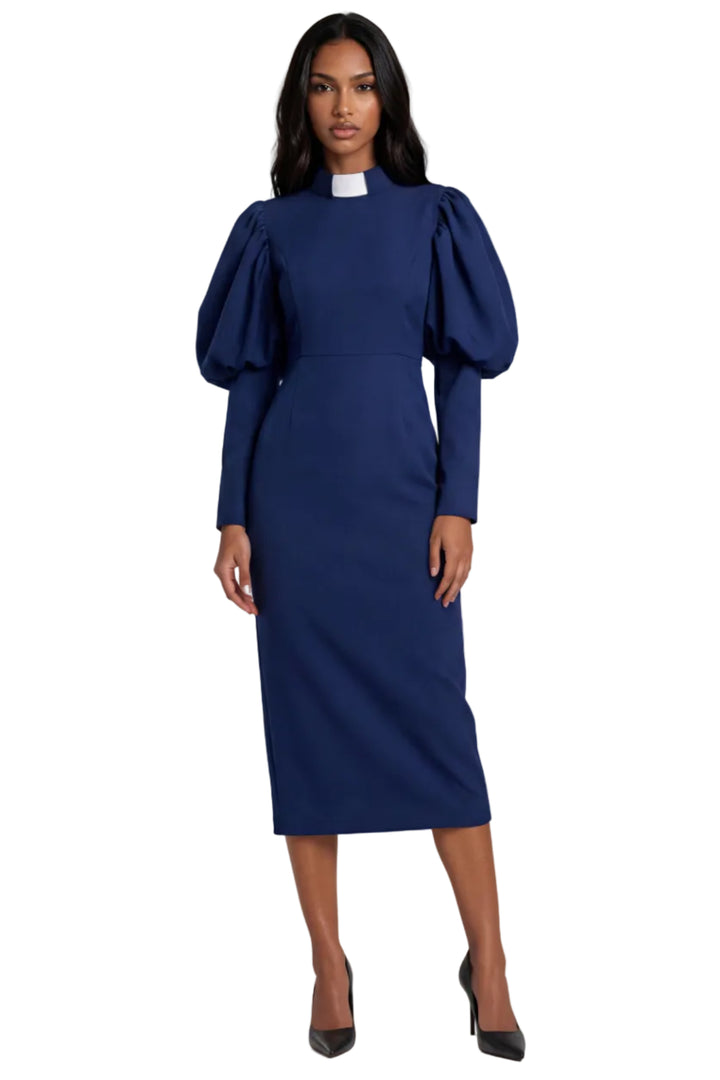 Clergy Dress with Puff Sleeves - 4813