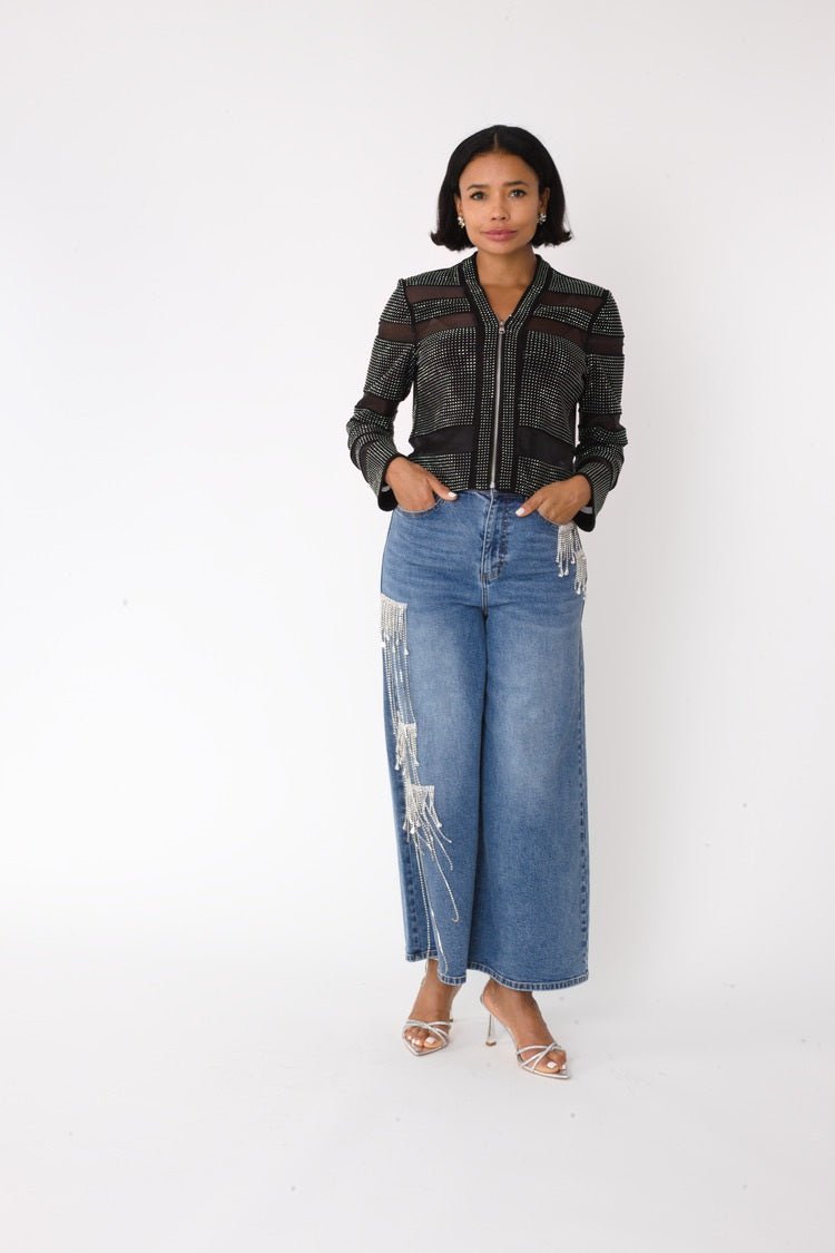 Crystal Cascade Wide - Leg Denim - 82513 - Especially Yours