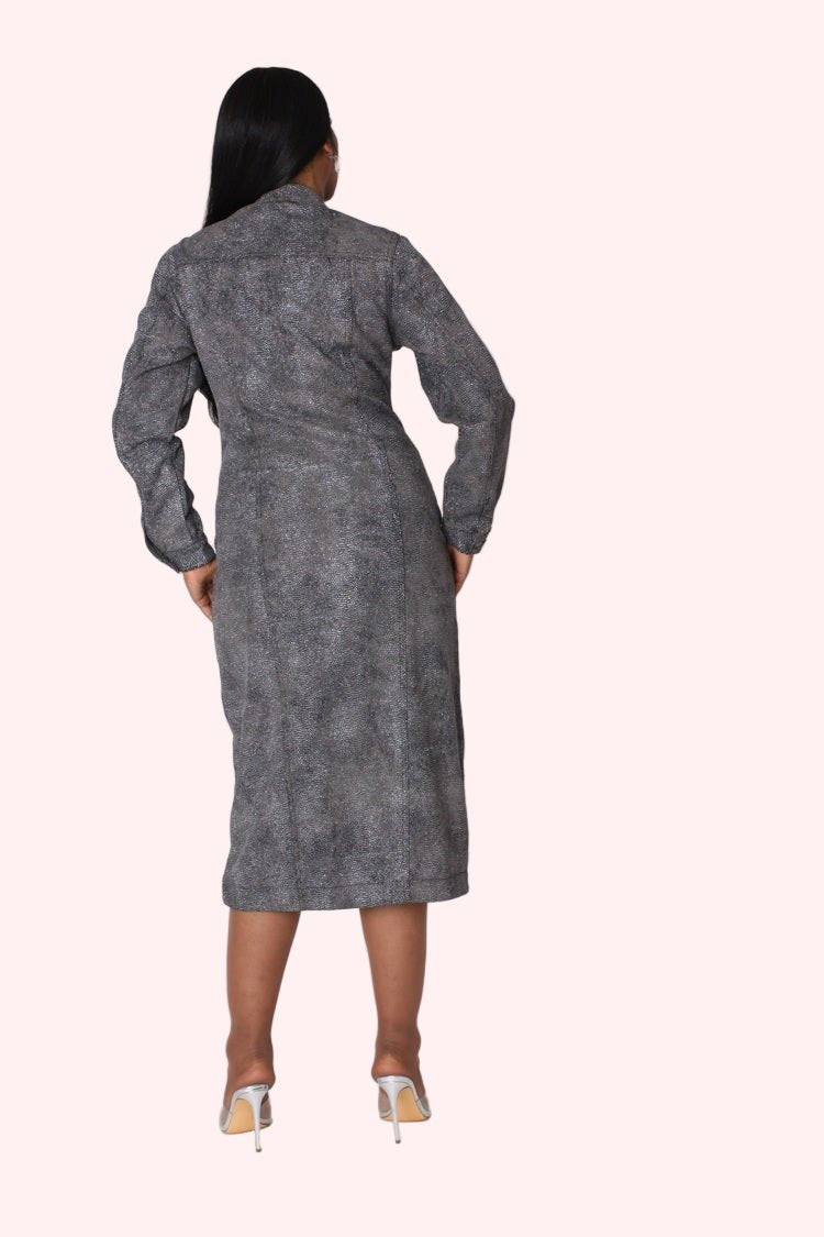 Crystal Embellished Denim Midi Dress - 82680 - Especially Yours