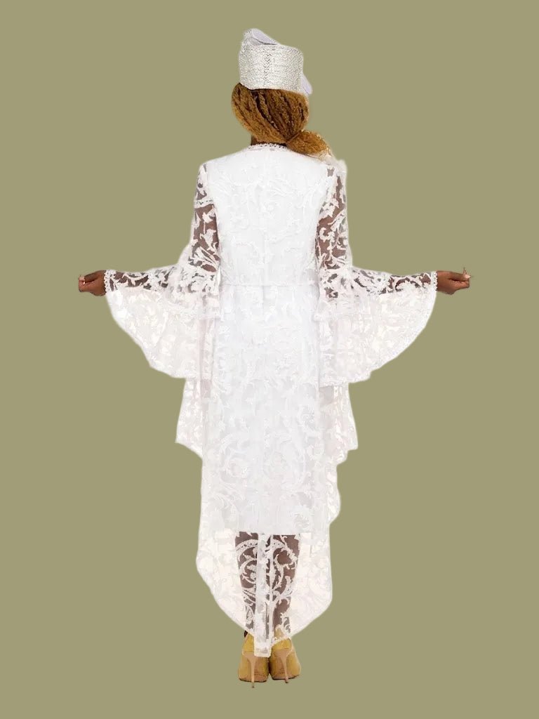 Lace Hi - Lo 2pc Jkt Dress w/ Flounce Sleeves - Especially Yours