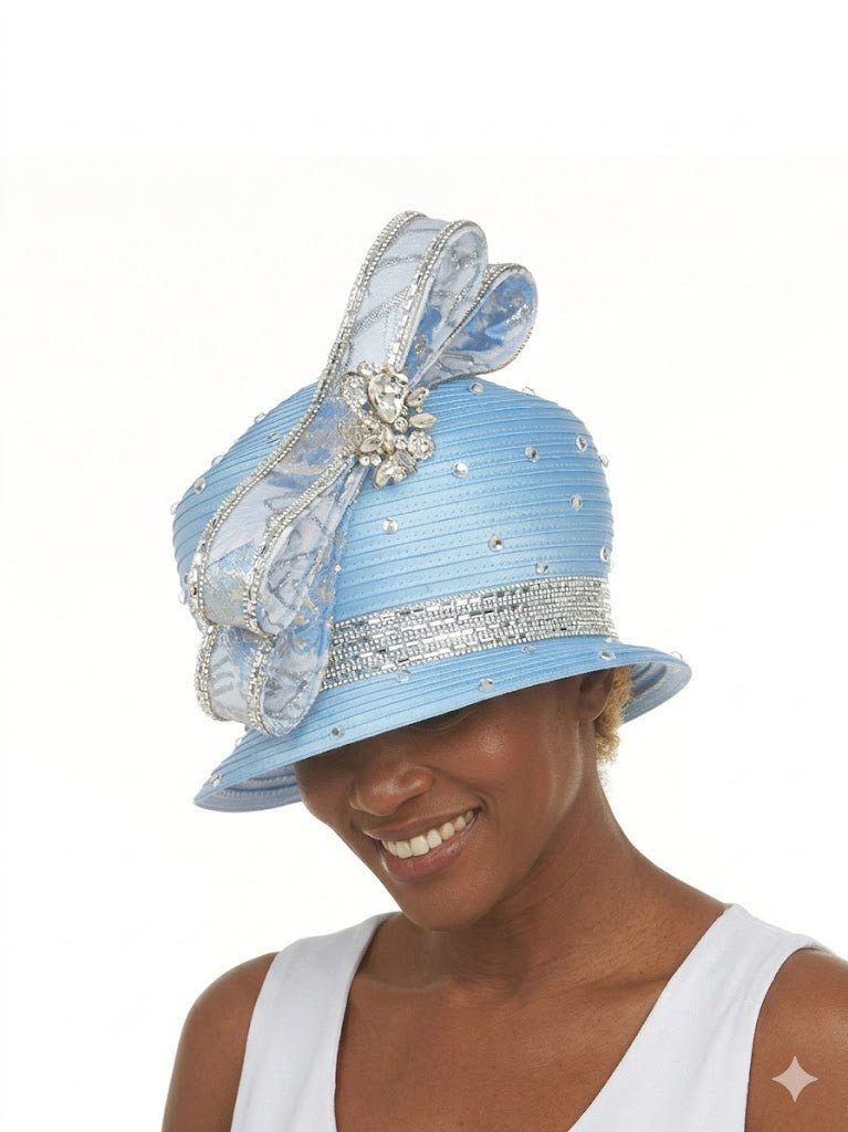 Small Brim Hat w/ Brcd Rbn and Stones - Especially Yours