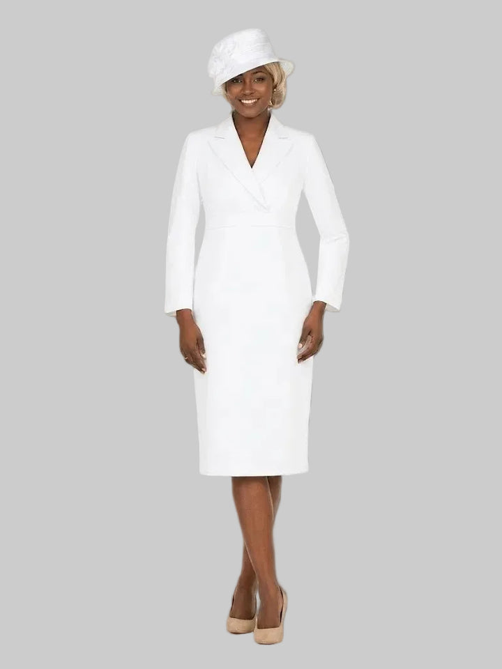 Notch Collar Long Sleeve Waisted Sheath Dress - Plus - Especially Yours