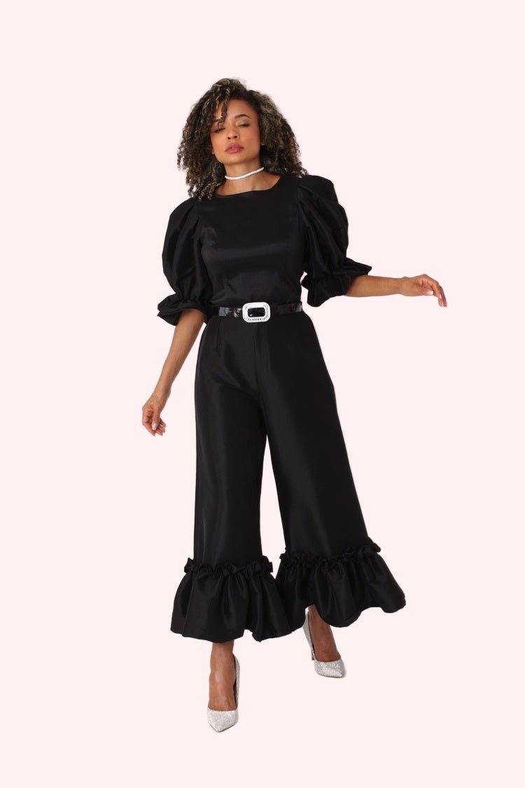 Dramatic Ruffle Hem Wide Leg Pants - 82170 - Especially Yours