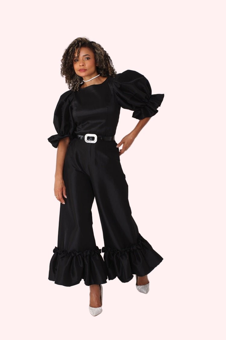 Dramatic Ruffle Hem Wide Leg Pants - 82170 - Especially Yours