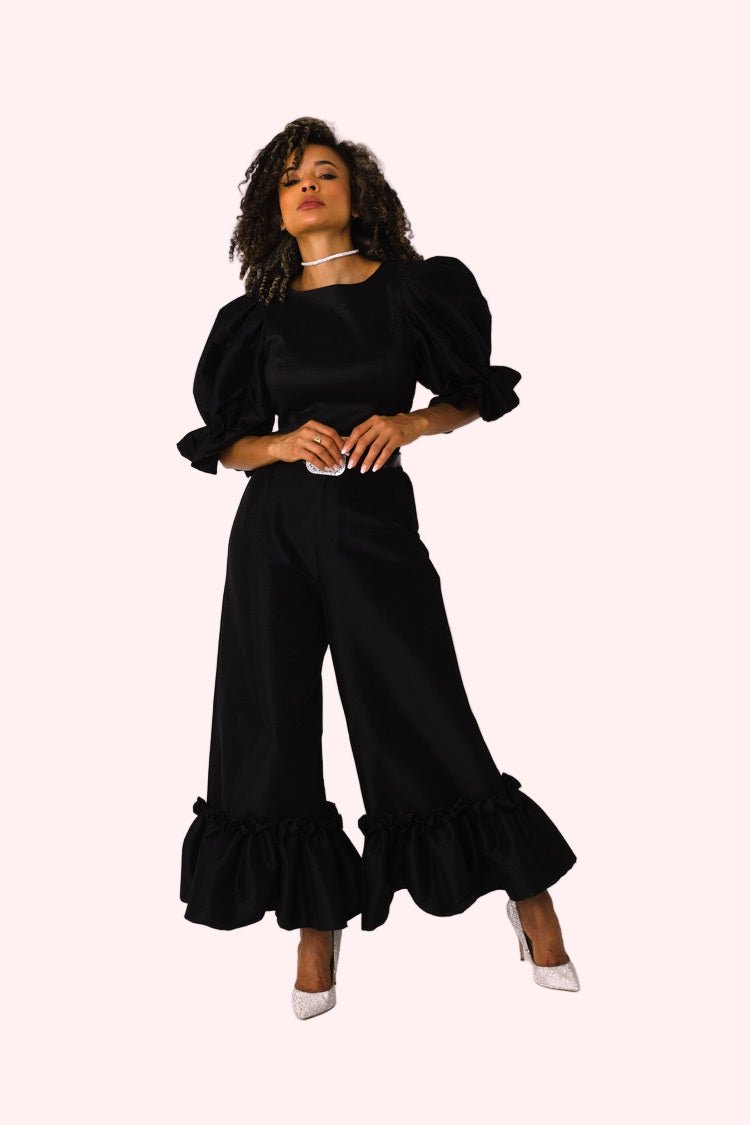 Dramatic Ruffle Hem Wide Leg Pants - 82170 - Especially Yours