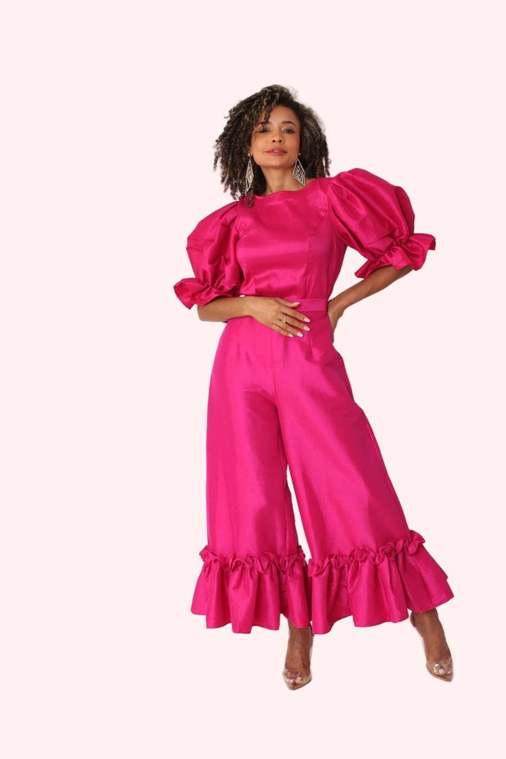 Dramatic Ruffle Hem Wide Leg Pants - 82170 - Especially Yours