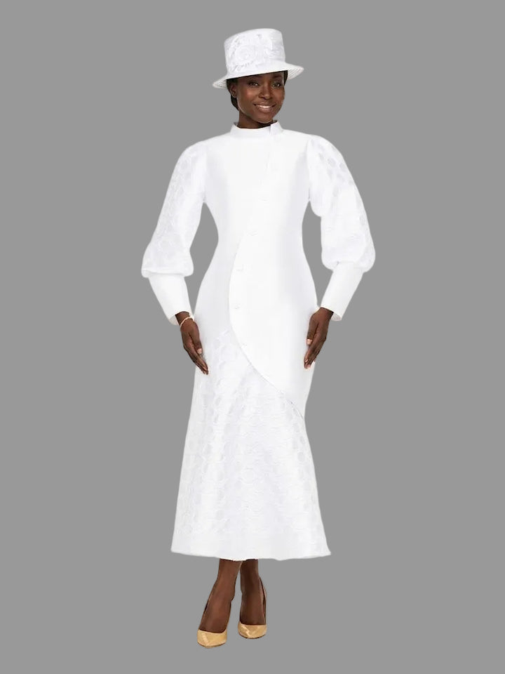 Silky Twill Bubble Sleeve Asymmetric Dress