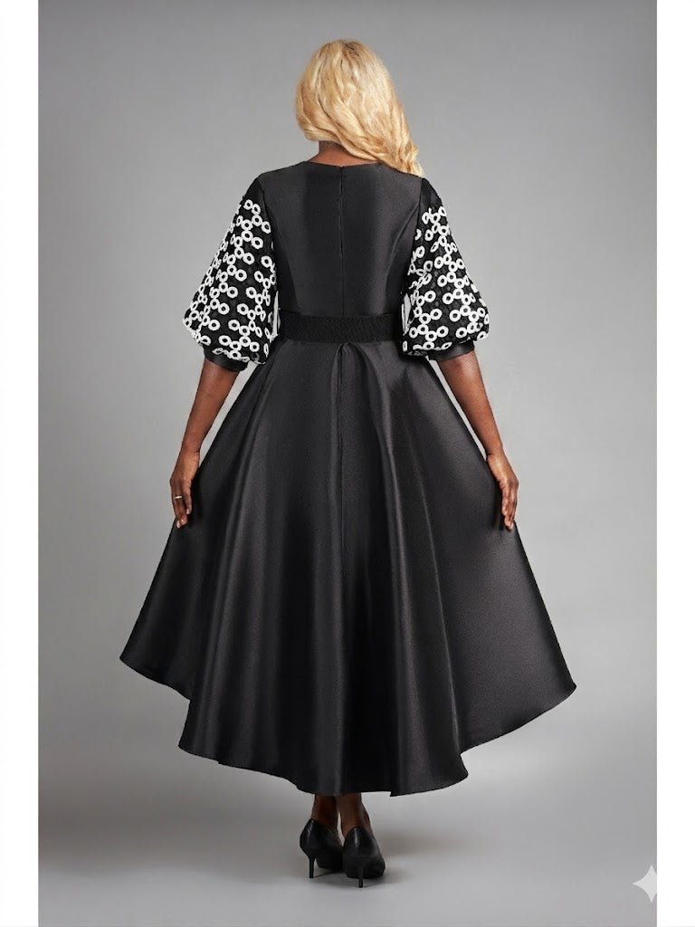 Two - tone Crochet in Circles A - line Drs w/ Belt - Especially Yours